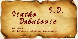 Vlatko Dabulović vizit kartica